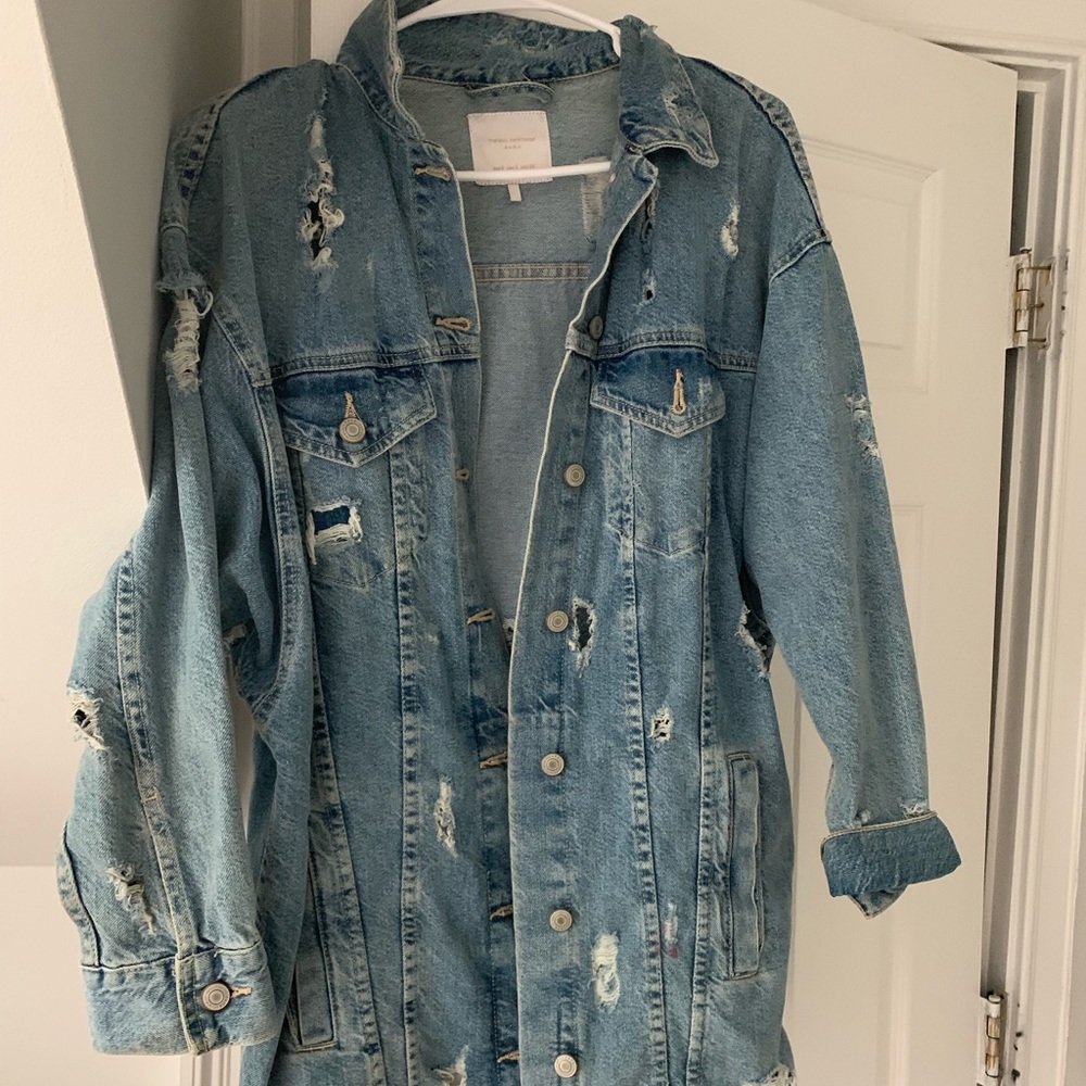 Oversized distressed jean jacket from Zara